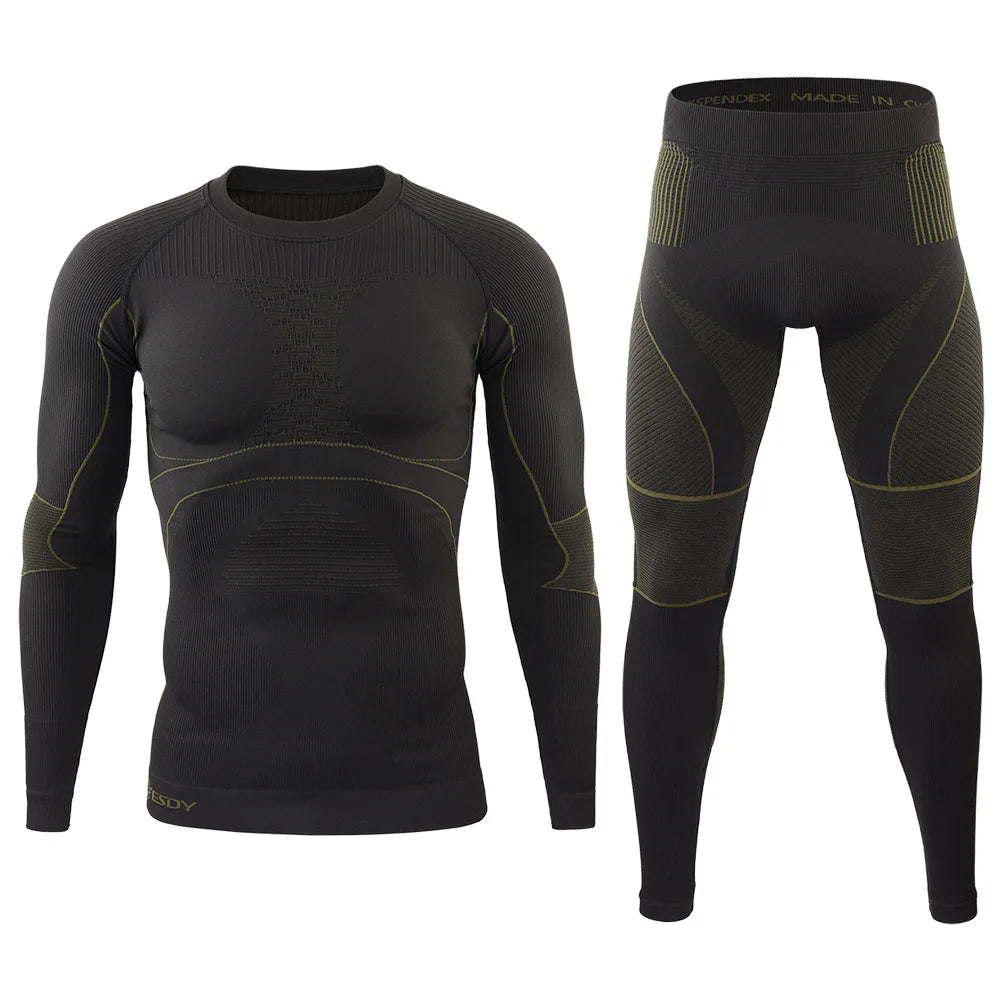 Men Sport Thermal Underwear Suits Outdoor Cycling Compression Sportswear Quick Dry Breathable Clothes Fitness Running Tracksuits