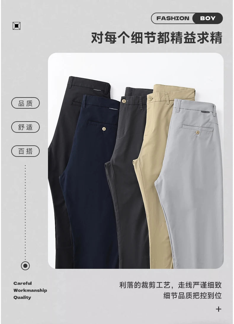 Stretch Cotton Straight Golf Trousers