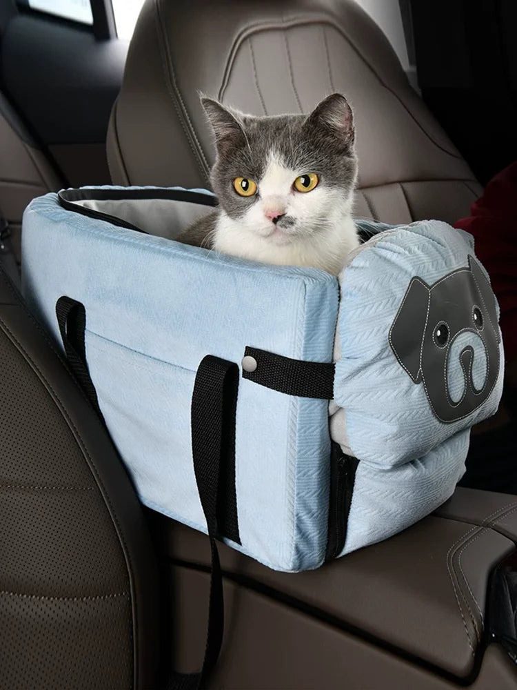 Pet Dog Cat Carrier Backpack Central Console Car Seat Travel Bag Portable Safety Booster Seat For Small Dogs Cats Outdoor Travel