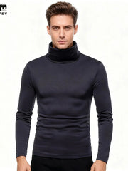 Men's Turtleneck Sweater Warm Soft Knit Pullover Fashion Versatile Long Sleeve Top for Autumn Winter