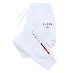 Stylish high-grade sweat joggers for city men, unique Paris print, multi-scene trousers for travel, sports and home leisure.