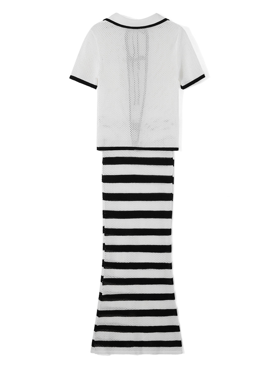 Crochet Knit High-Waist Beach Cover-Up Skirt