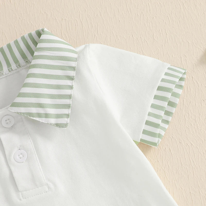 Striped Collar Summer Set