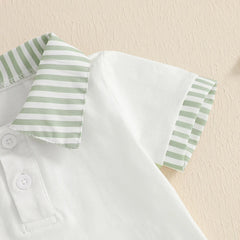 Striped Collar Summer Set