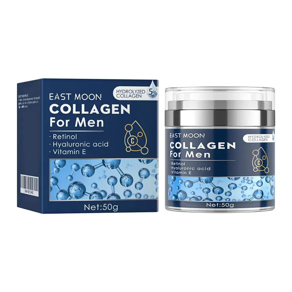 50ml 6-in-1 Men Facial Cream Daily Moisturizer with Hyaluronic Acid & Collagen,Hydrating Revitalizing Skin Care Fast-Absorbing
