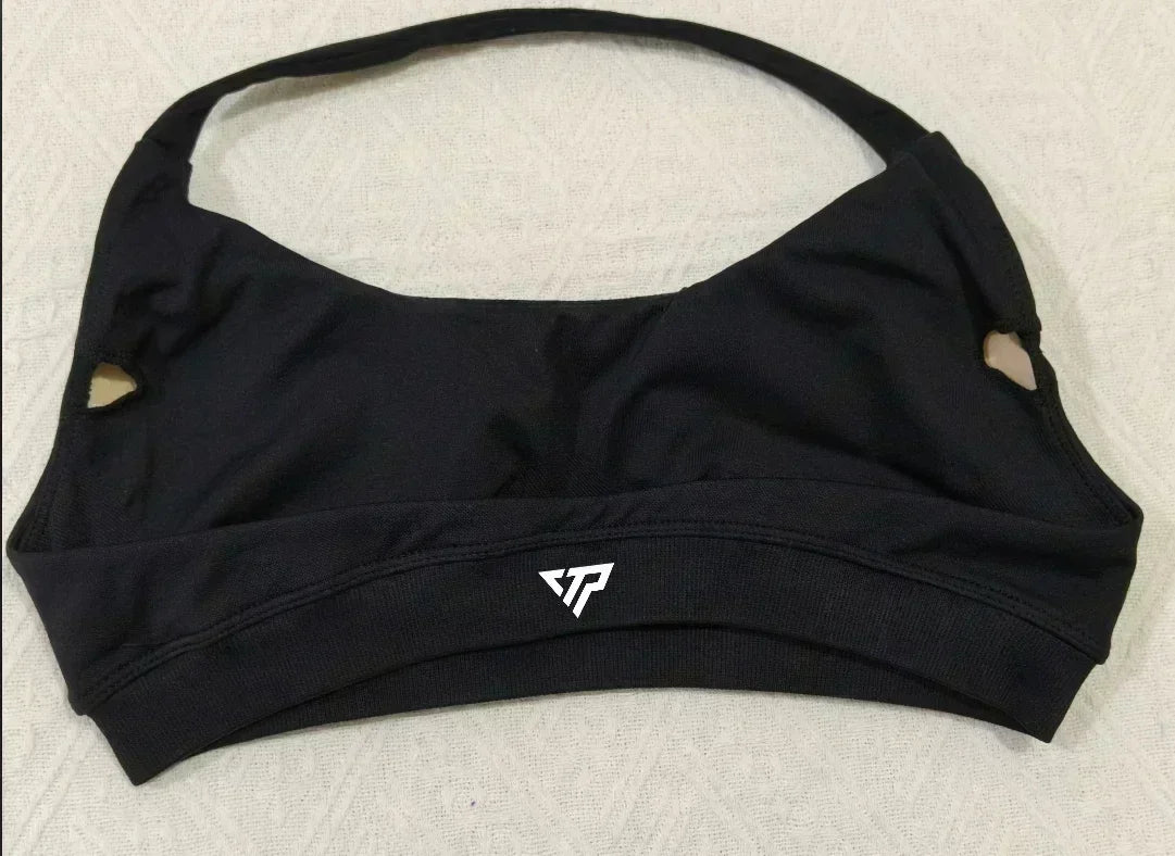 KEEP THAT PUMP Strappy Sports Bra With Logo High Support Womens Yoga Seamless Workout Top Elasticity Fitness Running Gym Bras