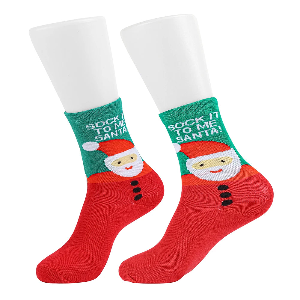 Festive Cotton Christmas Crew Socks