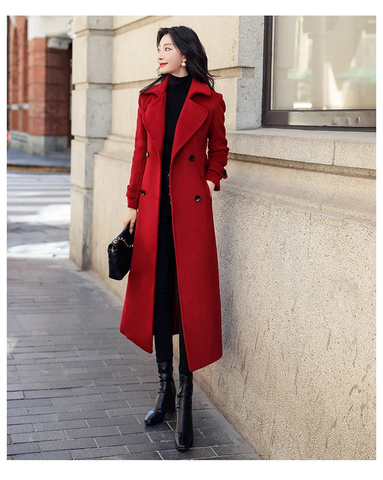 Korean Long Wool Winter Coat