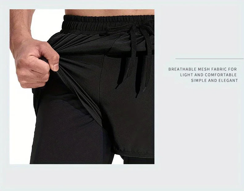 Men's Swim Trunks Quick Dry Athletic Shorts with Compression Liner for Beach Pool Running Gym