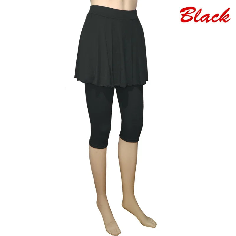 Women Leggings Skirt Tennis Pants Spandex Sports Elastic Cropped Culottes Legins Yoga Pants Women's Sports Fitness Leggings