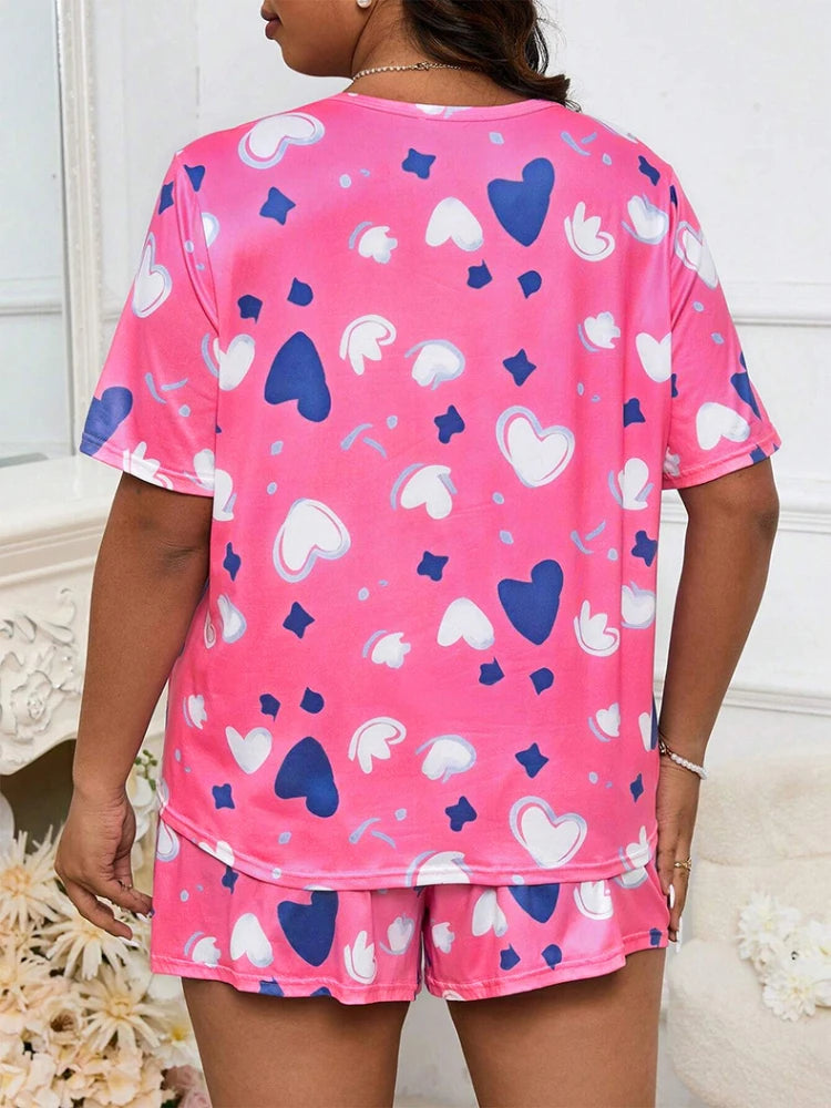 Plus Size Printed Pajama Set