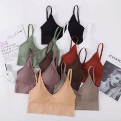 Sexy Nylon Thin Strapes Sports Bra Fitness Sport Brassiere Tops Gym Bra Backless Push Up Bras Running Women Sports Bra Women Bra