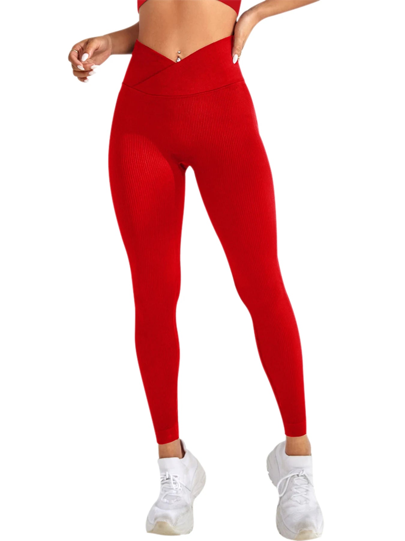 Women's Leggings Workout Cross Waist Elastic Bubble Butt Fitness Seamless Yoga Sports Tight Pants