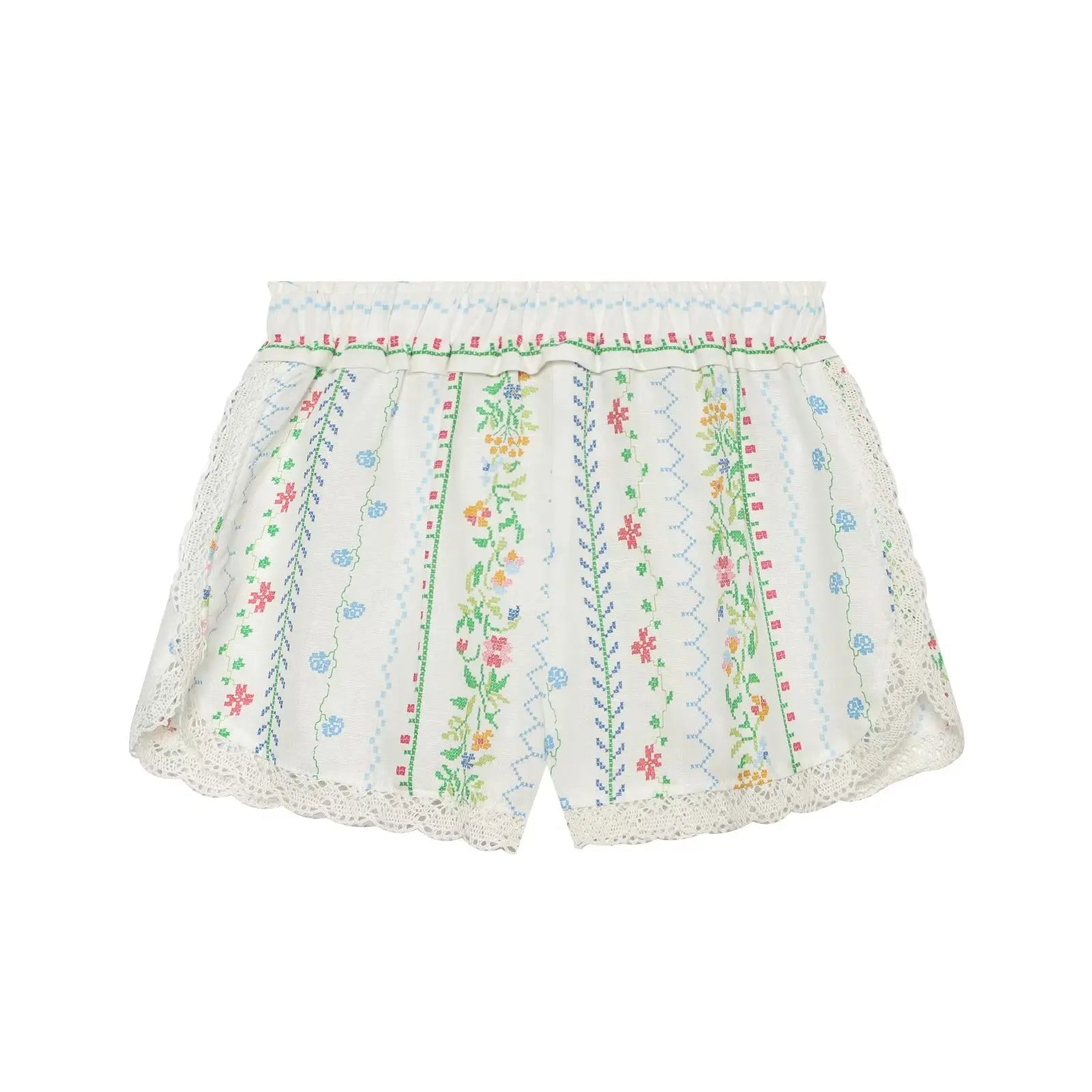 Women's Printed Shorts Set Summer Asymmetric Hem Wide Straps Loose Top Elastic Waist Lace Trim Shorts Fashion Casual 2 Piece Set