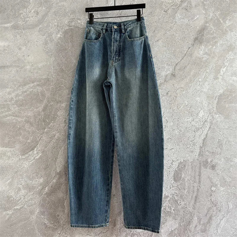 High Waist Straight Denim Pants
