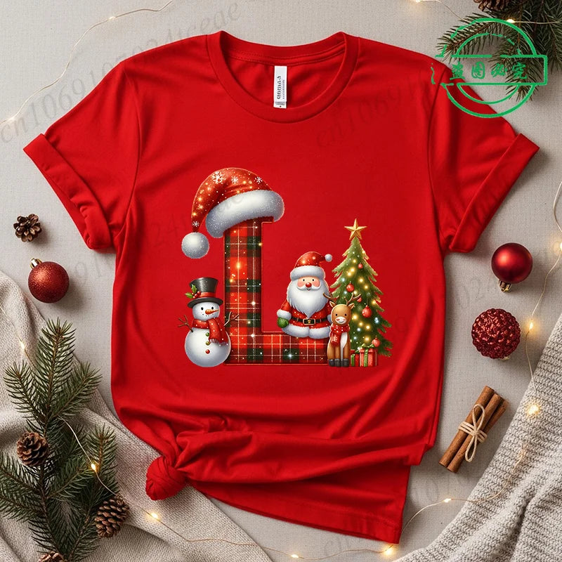 Festive Alphabet Holiday Casual Tee