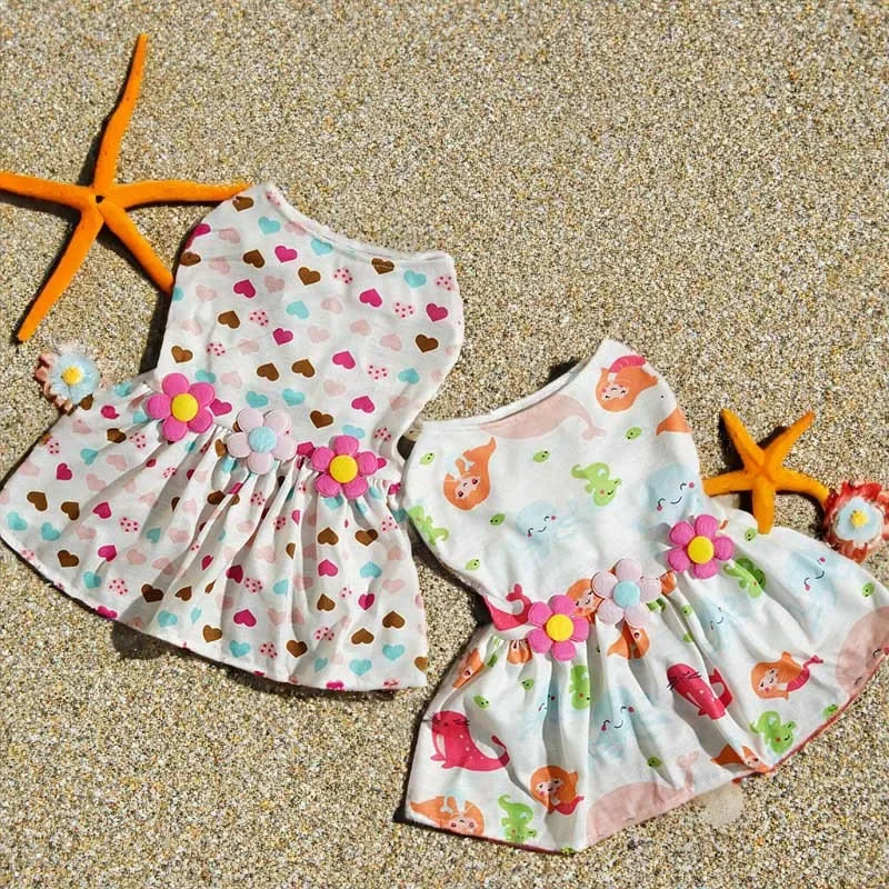 Adorable Printed Puppy Summer Dress