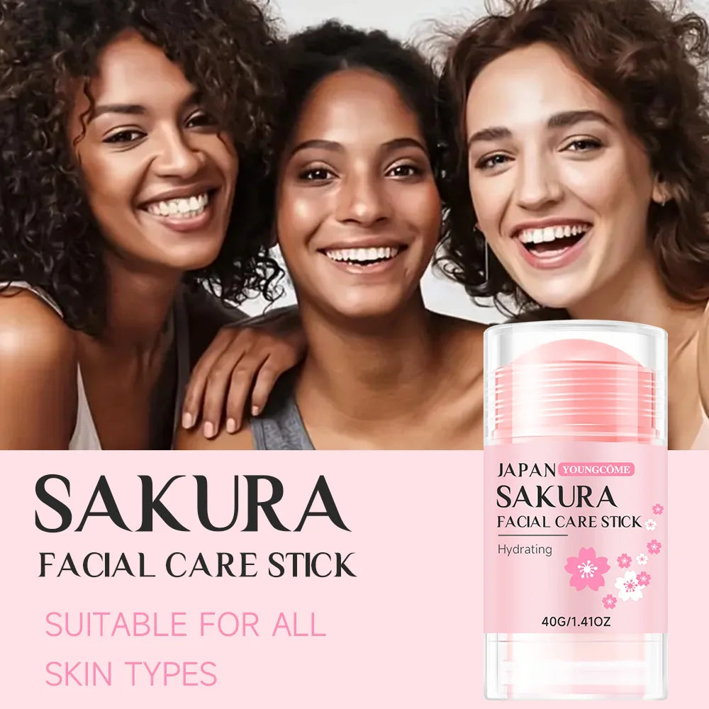 Sakura Facial Care Stick Hydrating Facial Care Moisturizing Cream Deep Hydration Suitable for Dry Aging Face Cream Skin Repair