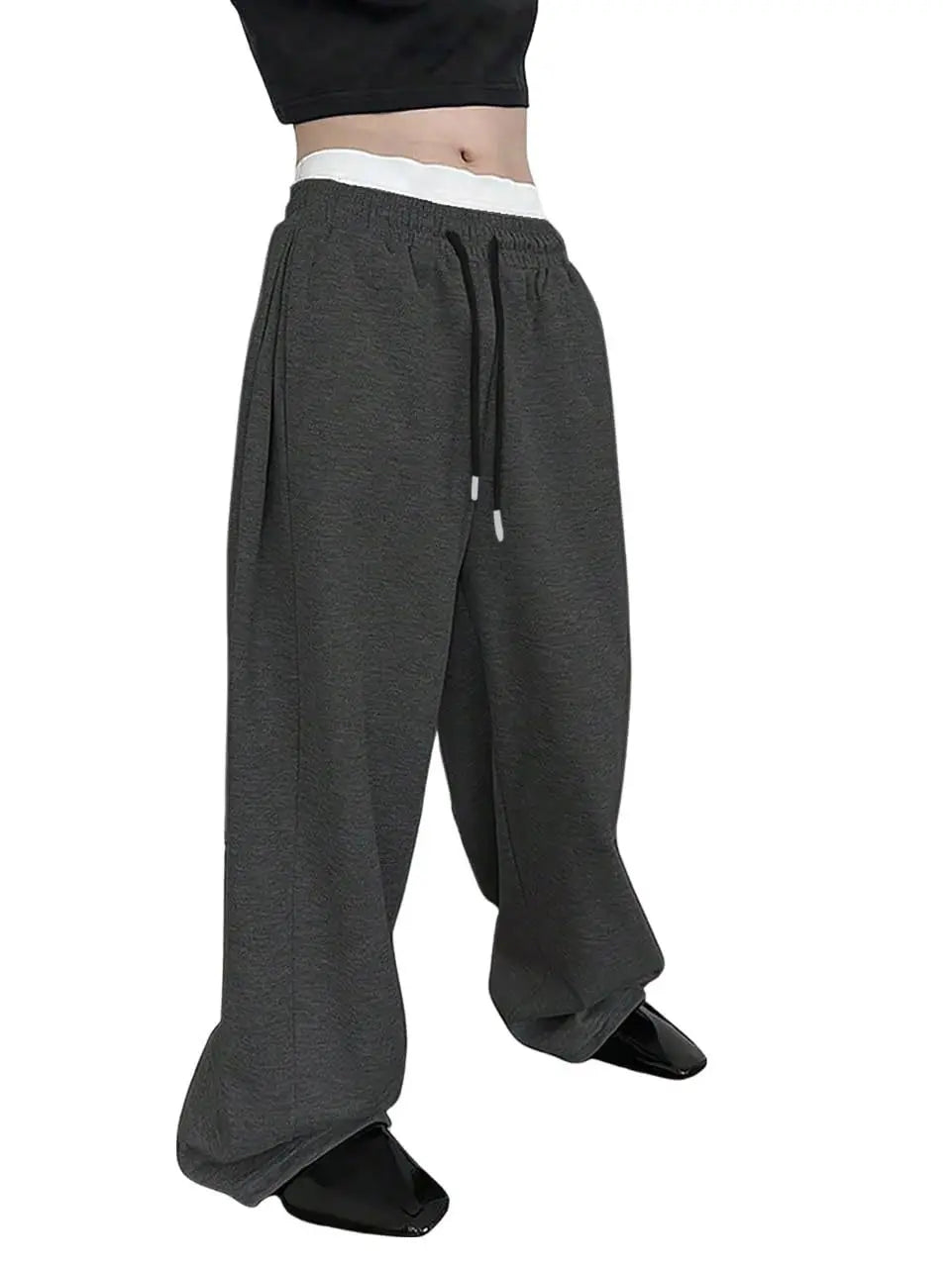 Mens Sweatpants Straight Fit Joggers for Sports and Streetwear Loose Oversized Casual Pant Drawstring Multi-pocket Men Long Pant
