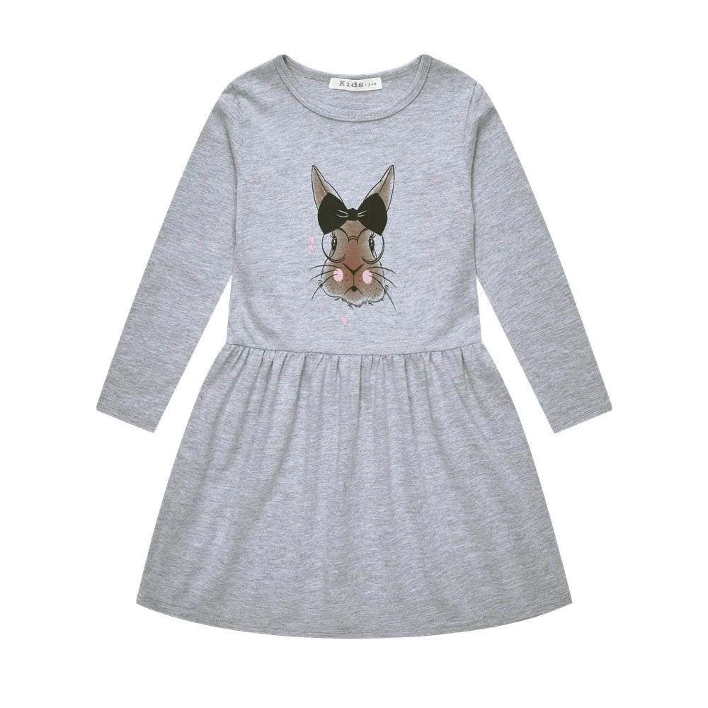 Printed Flower Casual Girls Dress