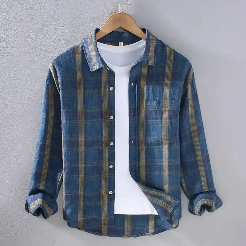 Plaid Casual Overshirt Men