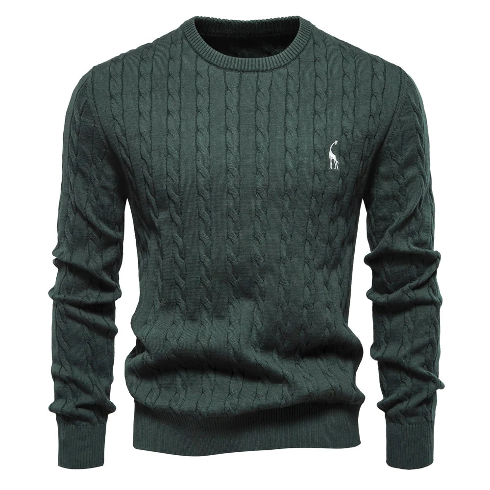 Giraffe Embroidered Knit Pullover
