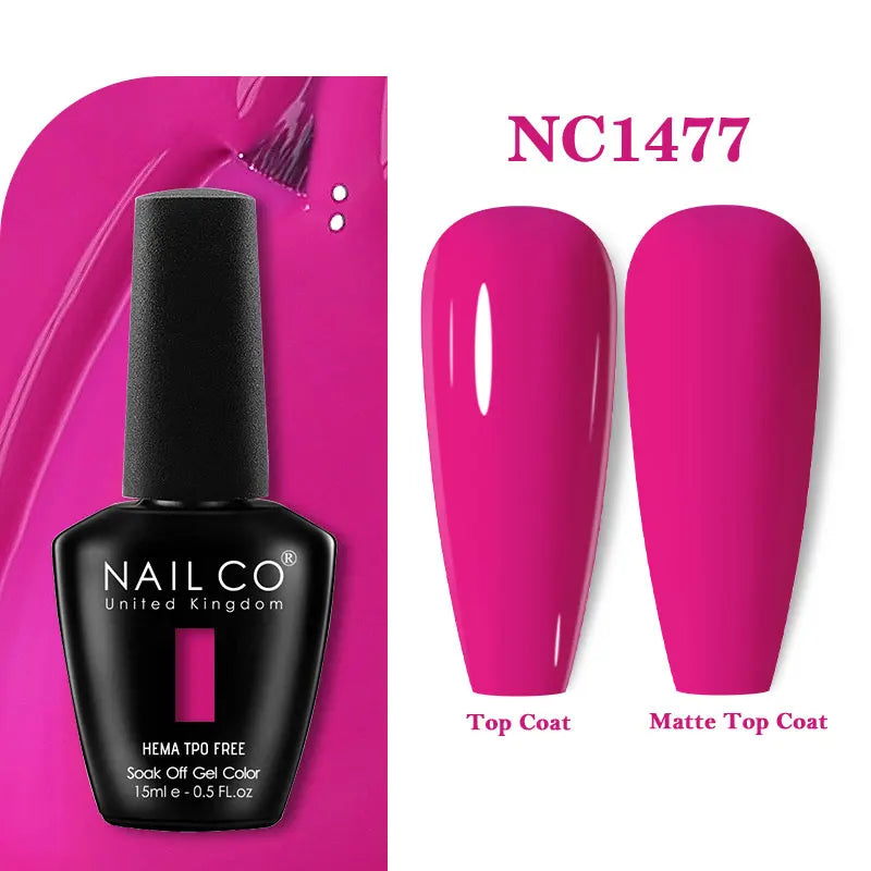 NAILCO 333 Colors Gel Nail Polish Semi Permanent Varnishes Nails Art Design Hybrid Soak Off Top Base Coat UV Gel Manicure 15ml