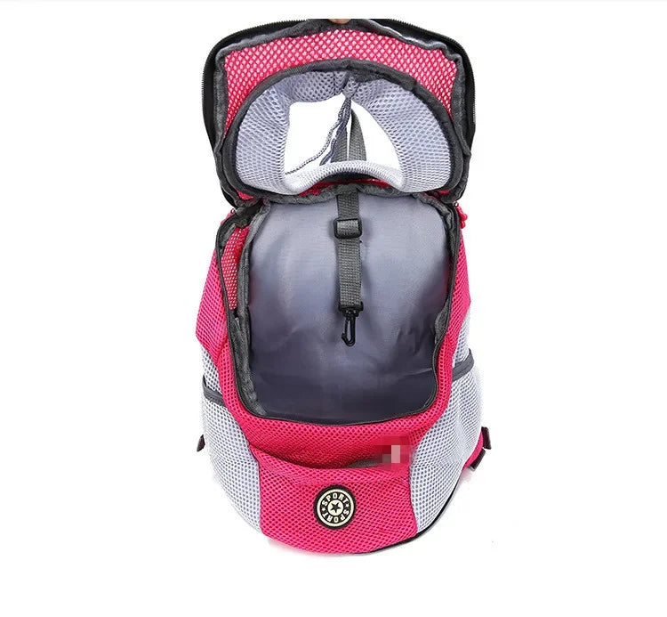 New Dog Pet Backpack Carrier Travel Bag Front Pack Breathable Adjustable with Safety Reflective Strips for Hiking Outdoor Cats