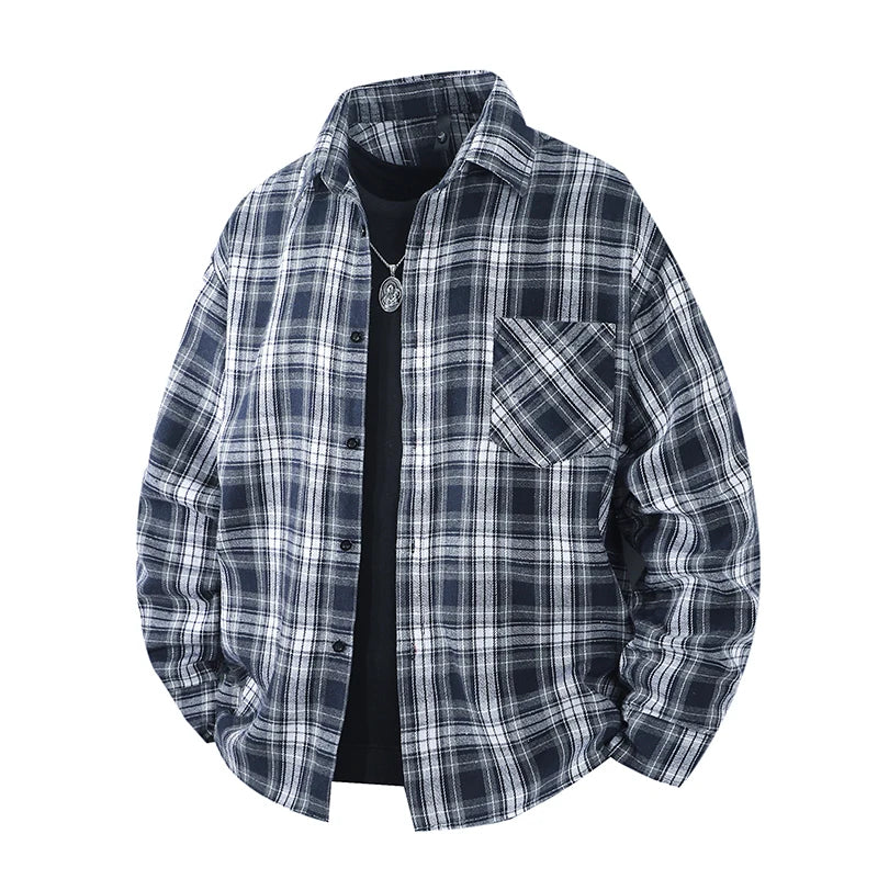 Plaid Flannel Casual Long Shirt
