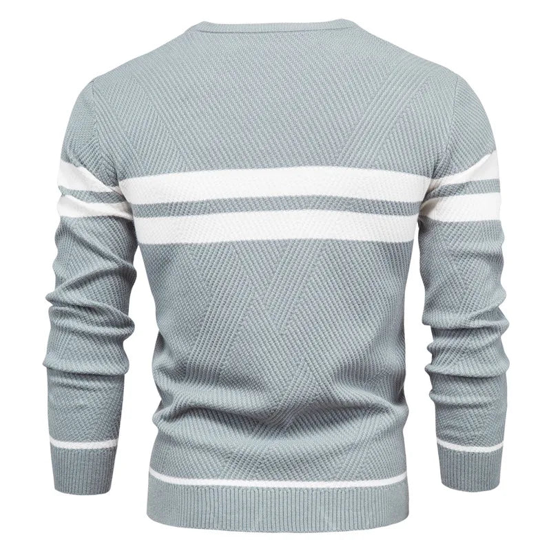 Patchwork Slim Knit Pullover