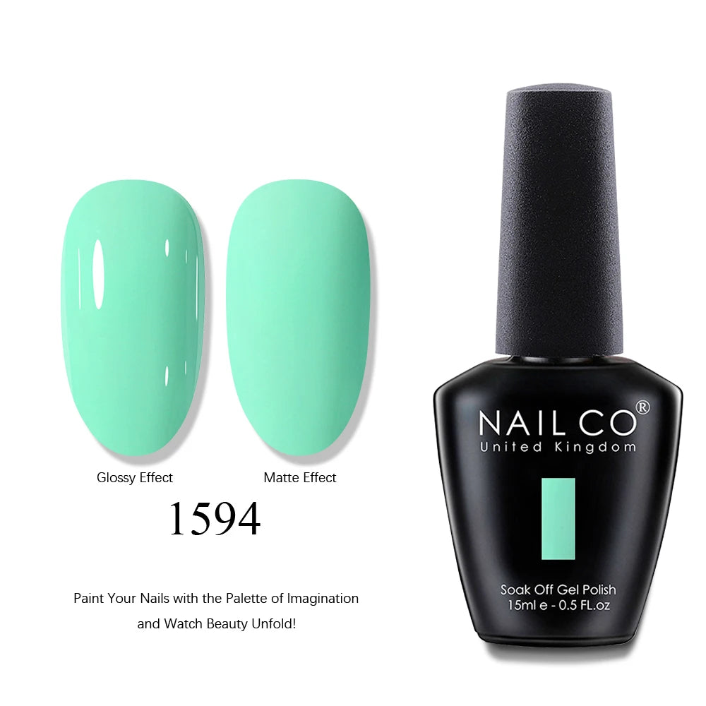 NAILCO 2025 Hot 15ML Gel Nail Polish Nails Semi-permanent UV Varnish High Quality Glass Bottle Nail Art Polish For Manicure