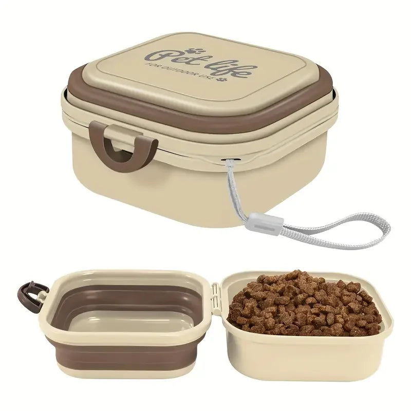 2-in-1 Portable Dog Bowls Pet Dancer Dog Bowl Durable PP Material Leak-Proof Lid Food Water Feeder for Dogs Pet Bowl 400ml
