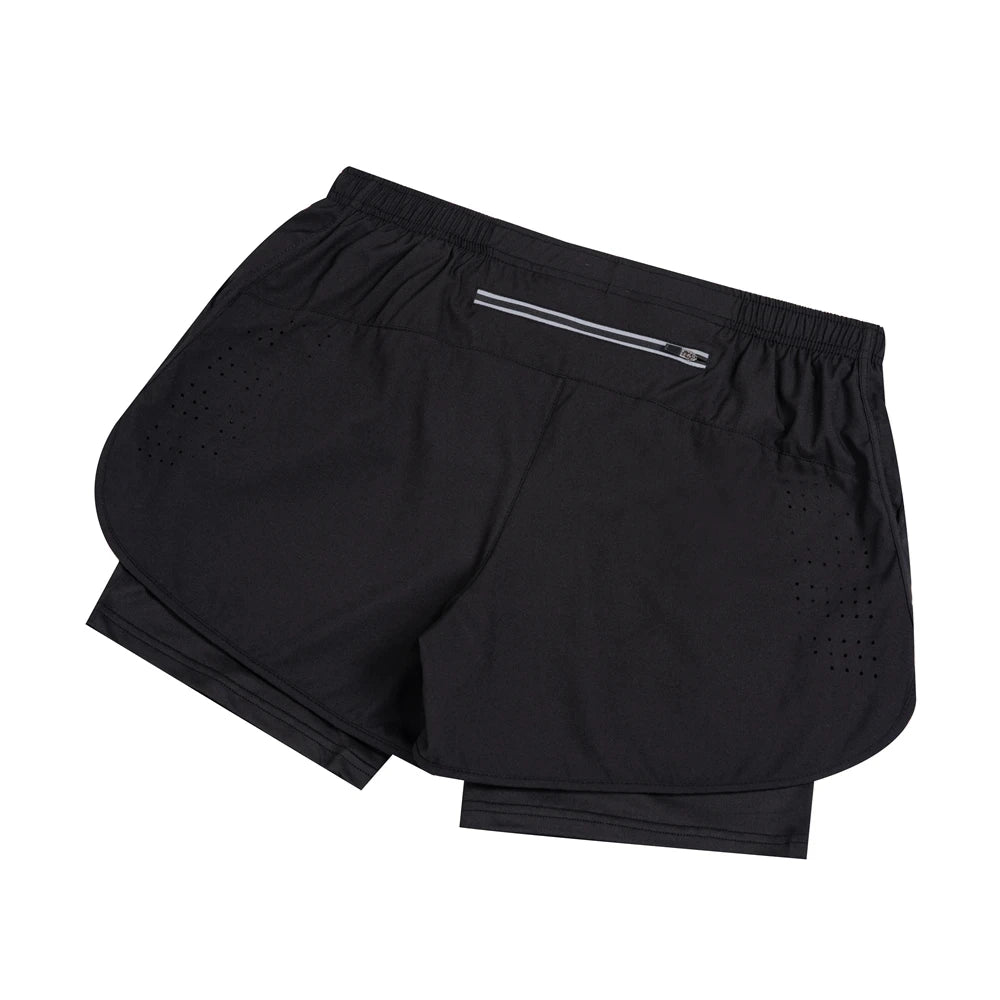 Summer Men's Reflective Running Shorts Fitness Quick Drying Double-Layer Shorts Men's Exercise Training Bodybuilding Shorts