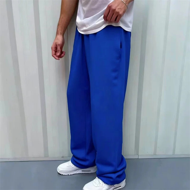 autumn winter man/woman Jogging Straight Sweatpants Street Style wide leg pants Casual Solid colors versatile Loose Men's Pants