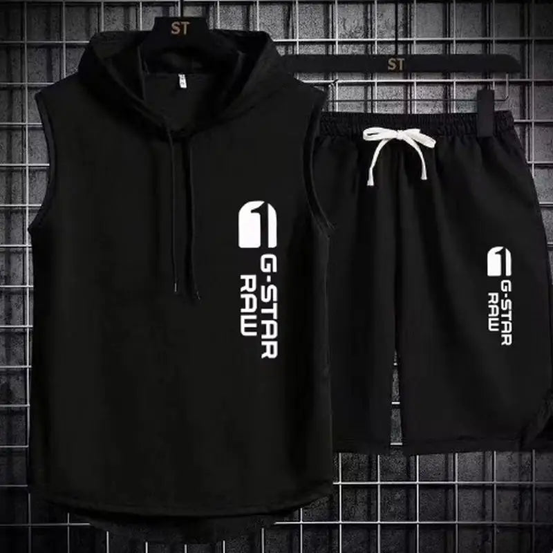 Men's track suit summer sportswear two-piece t-shirt shorts brand tracksuit jogging men's sports suit fitness clothes exercise