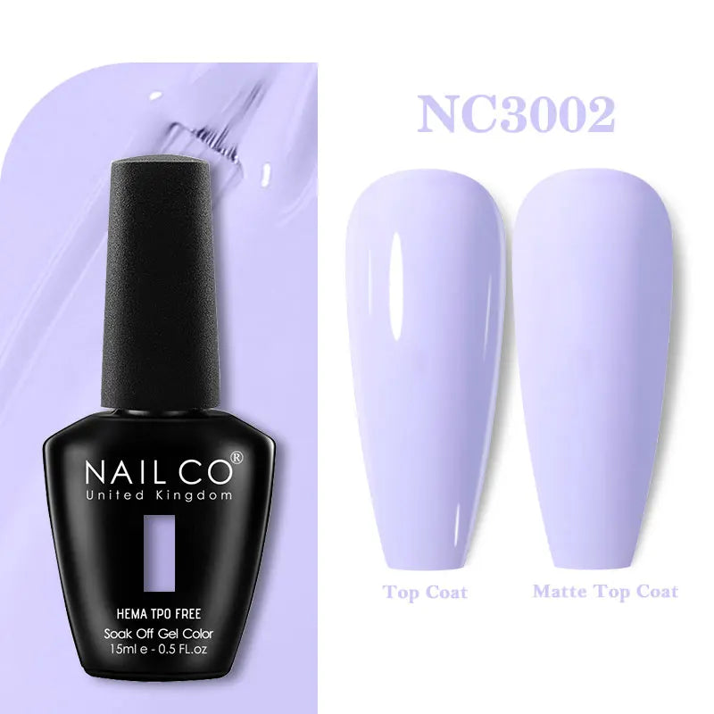 NAILCO 333 Colors Gel Nail Polish Semi Permanent Varnishes Nails Art Design Hybrid Soak Off Top Base Coat UV Gel Manicure 15ml