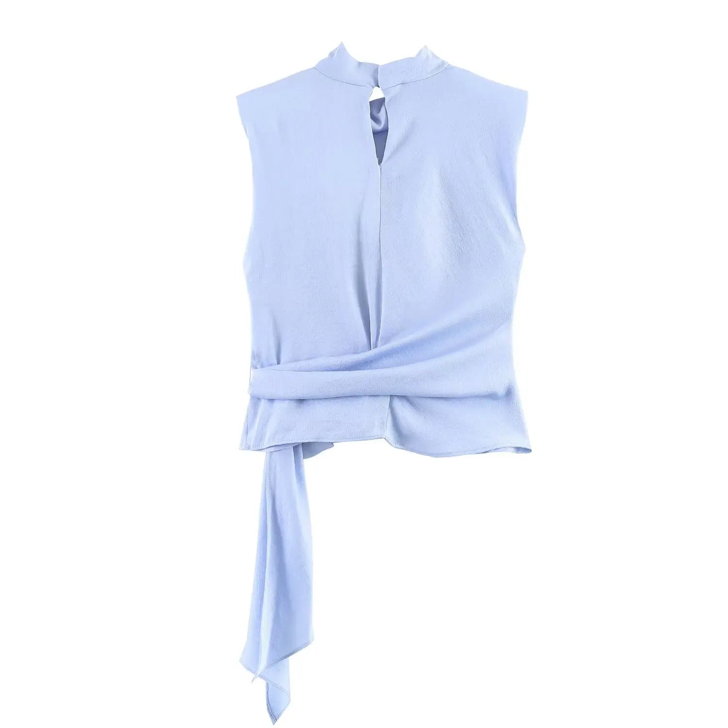 Women's Top 2026 Spring New Style Orange Sleeveless Satin Texture Long Ribbon Top Elegant and Stylish Unique Fashion Focus