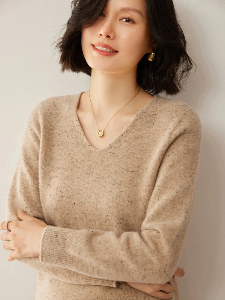 Merino Wool V Neck Sweater
