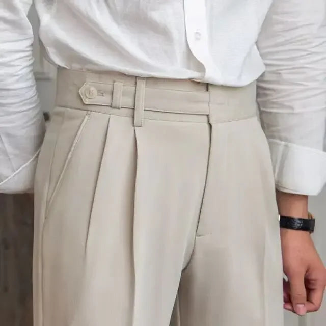 Classic Pleated Business Suit Trousers