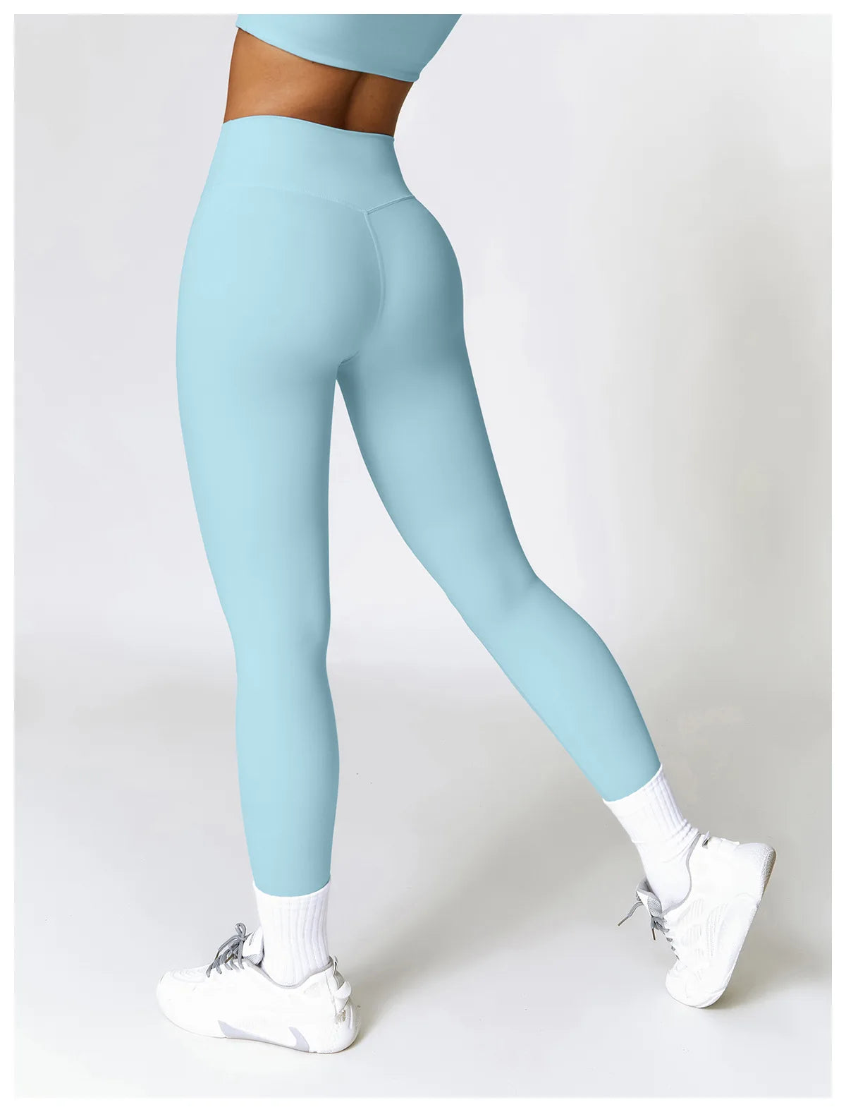 Fitness Leggings High Rise Hip Lift Brushed Soft Material For Ladies Outdoor Elastic Slim Fit Outer Wear Sports Tight Pants
