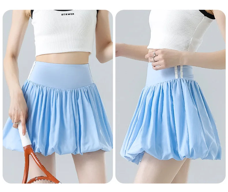 Women‘s Tennis Skirt Summer  High Waist Flared Golf Skirt with Built-in Shorts 2 in 1 Athletic Quick Dry Shorts Skirt Pickleball