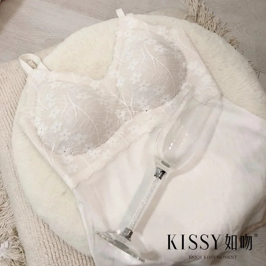 Kiss.y sports bra, such as kiss zero binding, no trace, no steel ring, quantum kiss vest bra set female