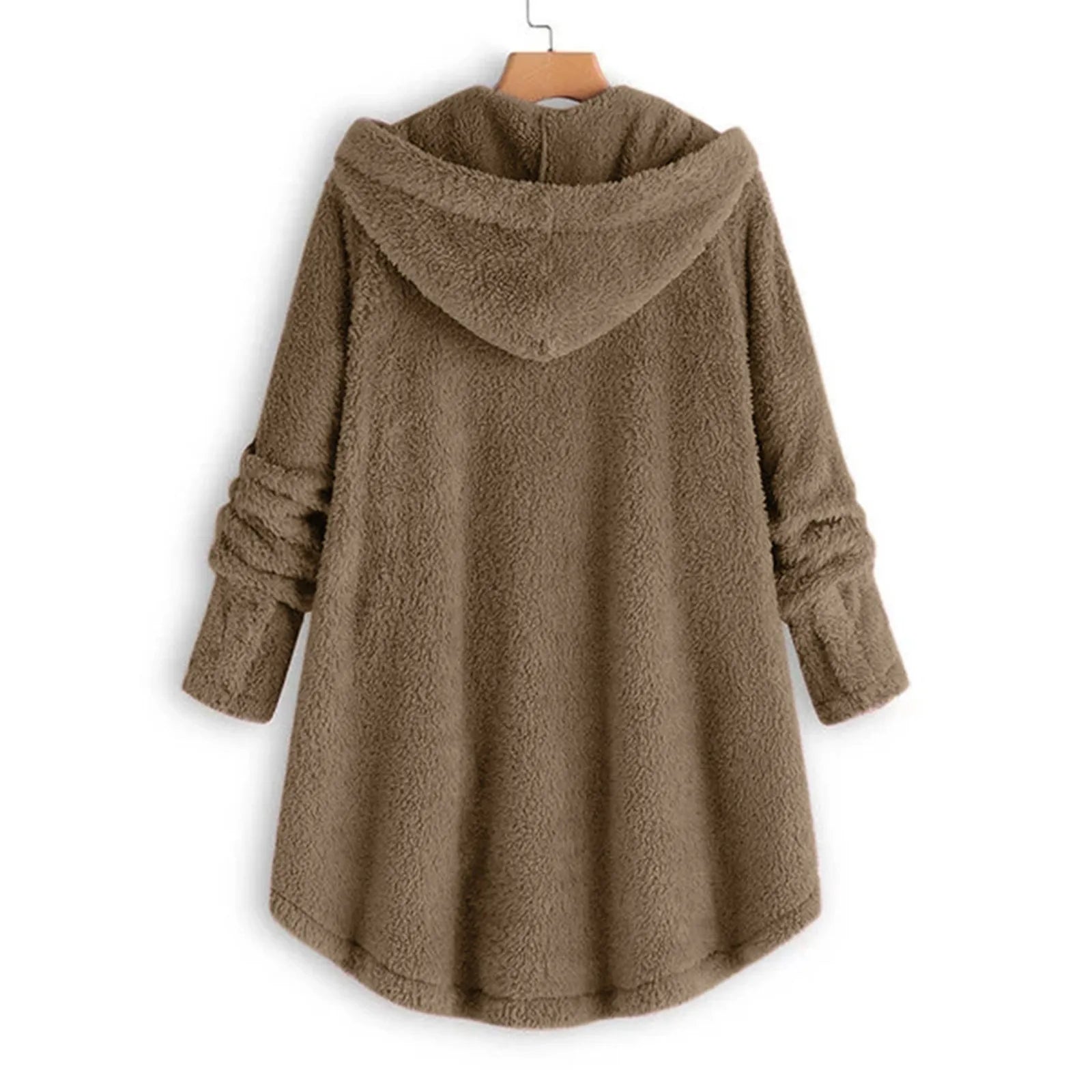 Plush Asymmetric Winter Casual Coat