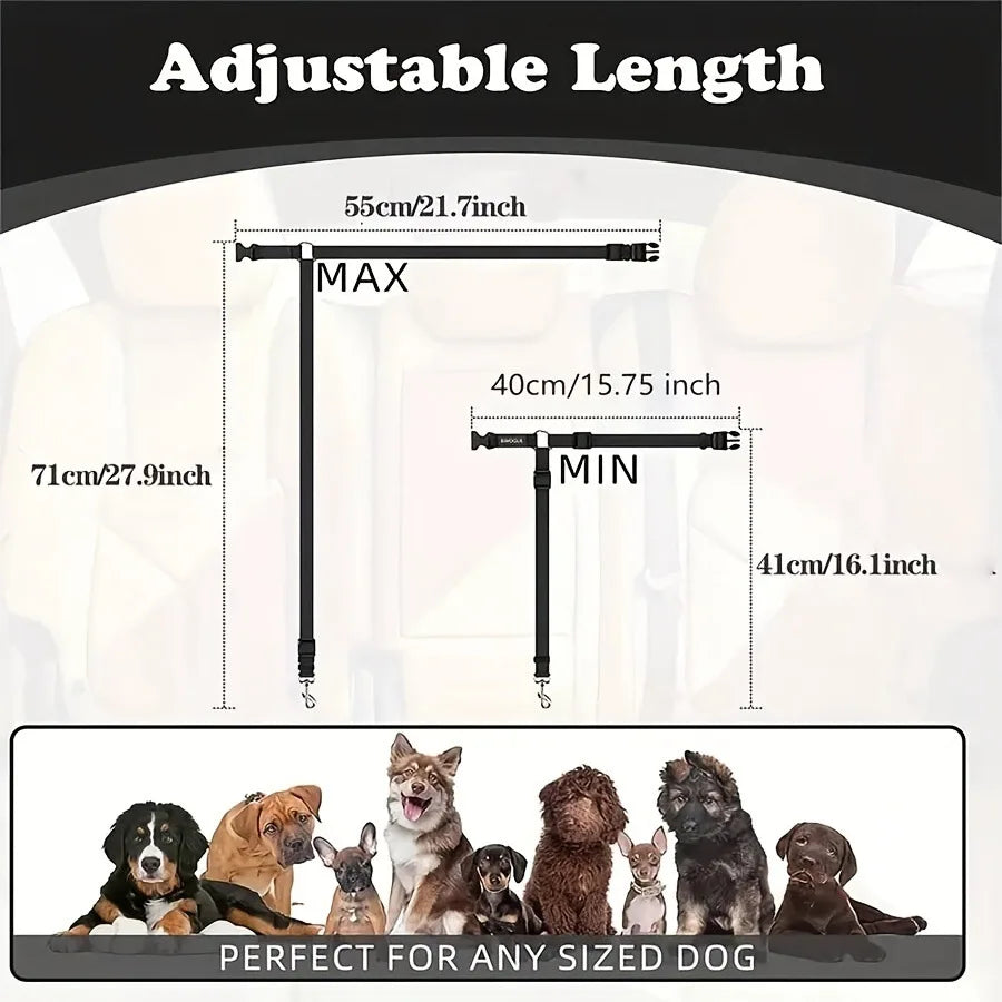 Pet Dog and Cat Seat Belt Car Headrest Restraint Adjustable Safety Rope Car Seat Belt Dog Pet Accessories Pet Supplies