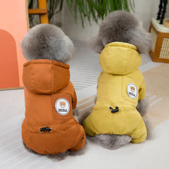 Pet clothes pet dog dog fotton-padded coat autumn and winter new pet clothing 24 college four-legged cotton-padded coat