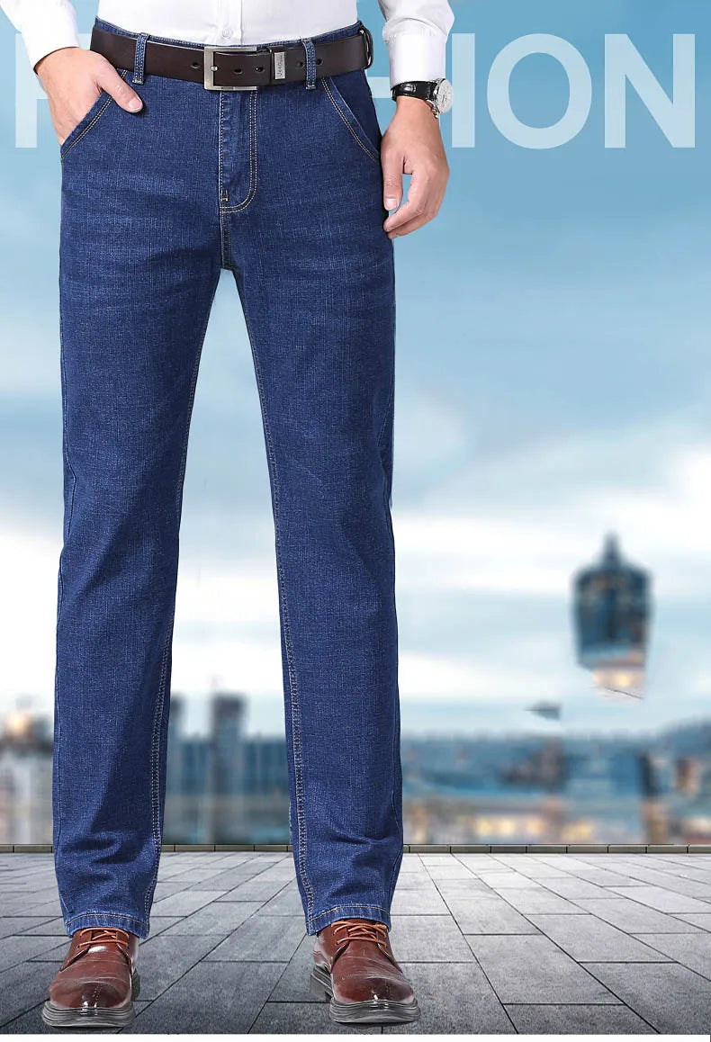 2025 Men's Jeans Casual Stretch Classic Blue Black Denim Pants Men's Texture Jeans Versatile Item Interprets Denim Fashion offic