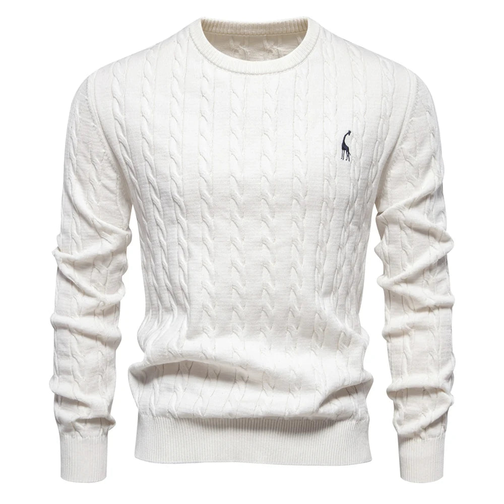 Giraffe Embroidered Knit Pullover