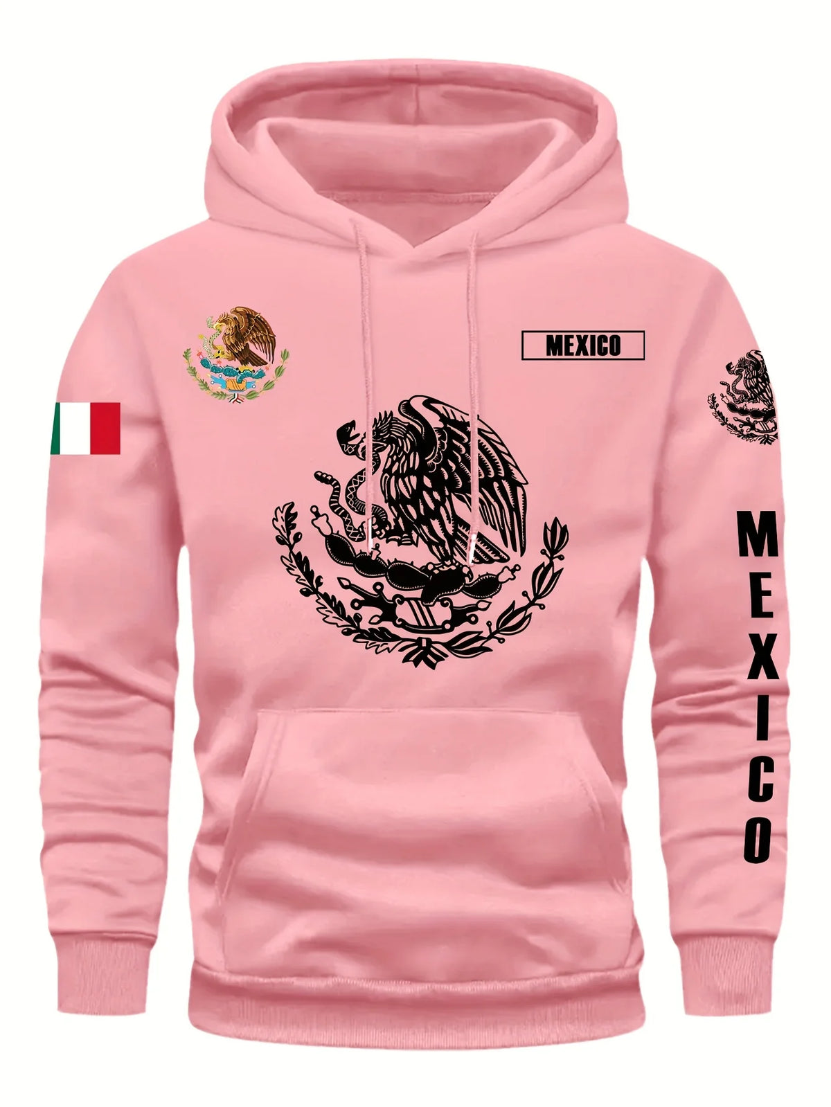 Hoodie Sweatshirt Mexican Flag Eagle Featuring Cactus Pirate Daily Outdoor Fitness Sport Casual Warm Autumn Winter Men Women Top