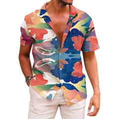 Tropical Print Button Shirt