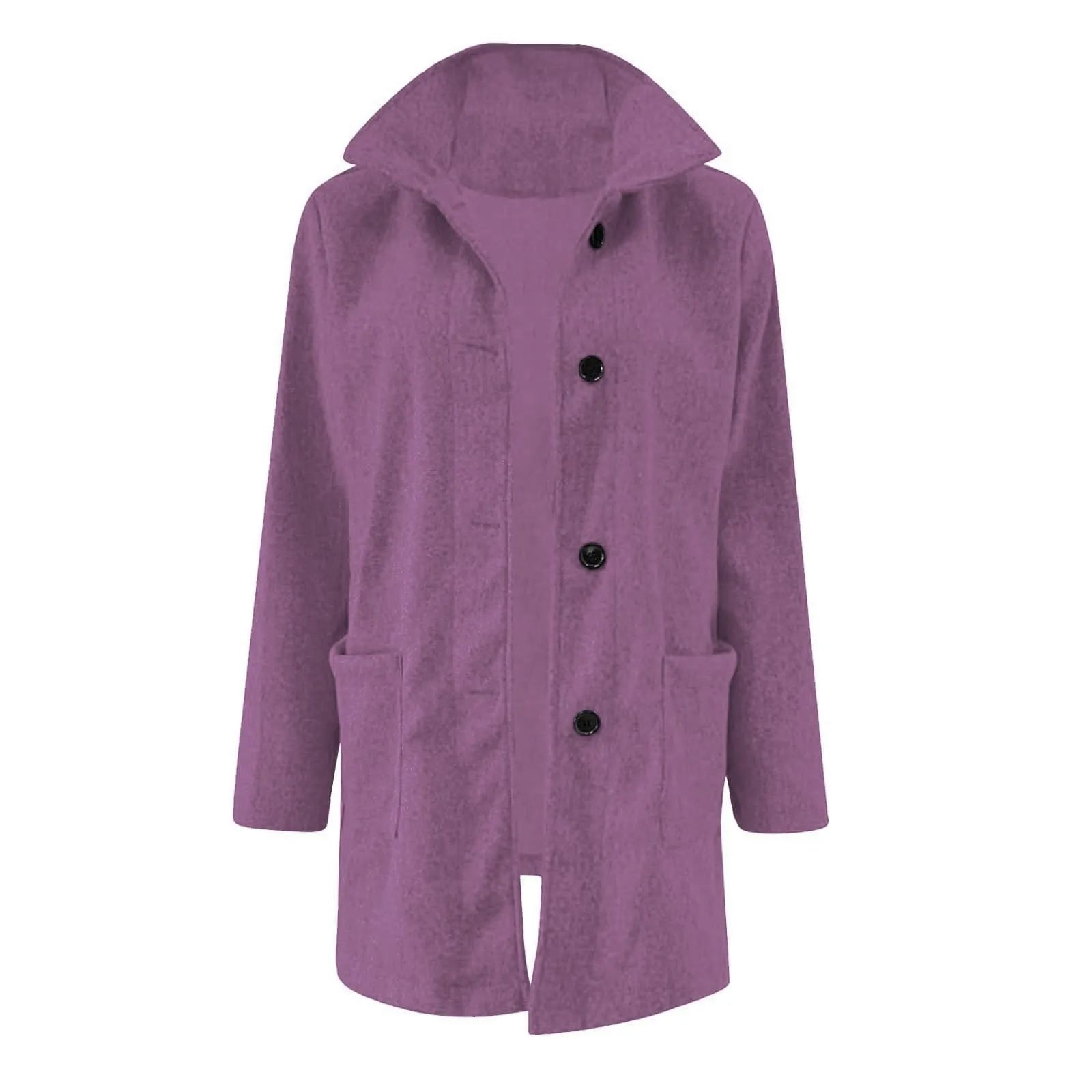 Womens Wool Cardigan Coats With Pockets Ladies Lapel Long Jacket Coat Fashion Solid Casual Winter Jackets for Women Plus Coat